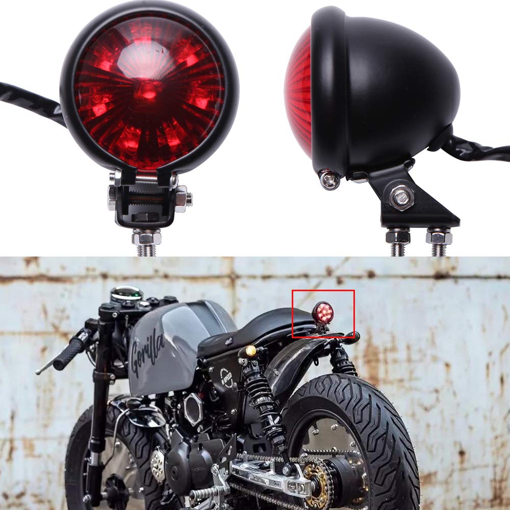 Motorrad Rücklicht LED Bremsrücklicht Universal für Street Bike Chopper Bobber Cafe Racer Cruiser CB1300 883 iron. von DREAMIZER