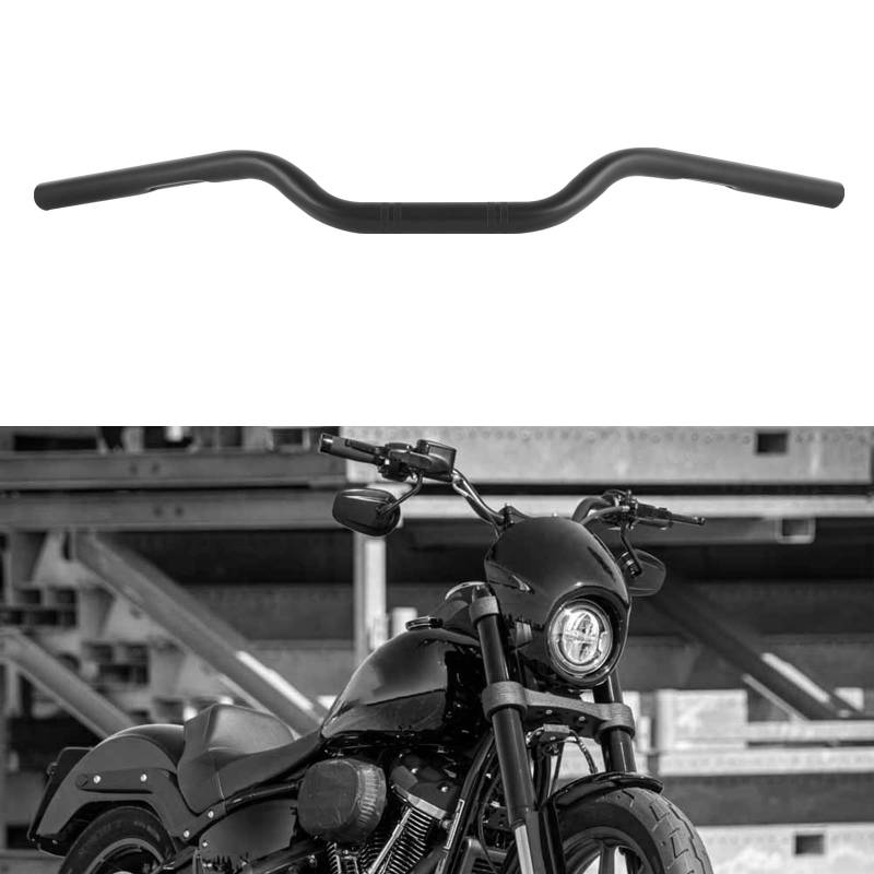 Motorrad Lenker 25mm 1" Lenker Universal für Bobber Cafe Racer Sportster Cruiser XL 883 1200 Custom Chopper Softail Dyna Street Bob, Schwarz von DREAMIZER