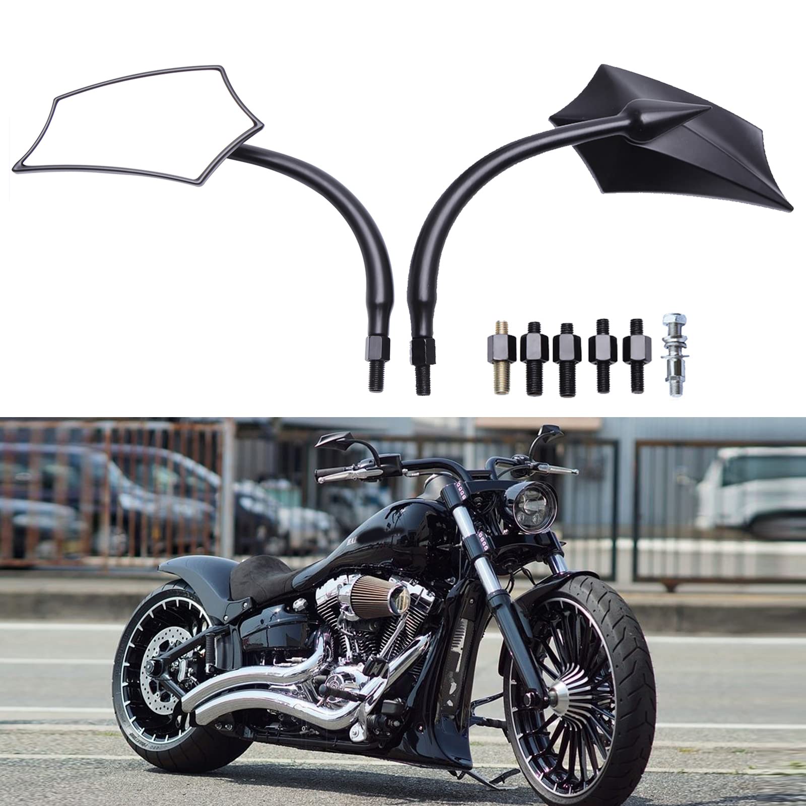 Schwarz Motorrad Spiegel 10 mm 8 mm Rückspiegel motorrad für Road King Street Glide Softail Electra Glide Road Glide Dyna Softail 1982-2018 2019 2020 2021. (Schwarz) Schwarz Motorrad Spiegel 10 mm 8 mm Rückspiegel motorrad für Road King Street Glide Softail Electra Glide Road Glide Dyna Softail 1982-2018 2019 2020 2021. (Schwarz) von DREAMIZER