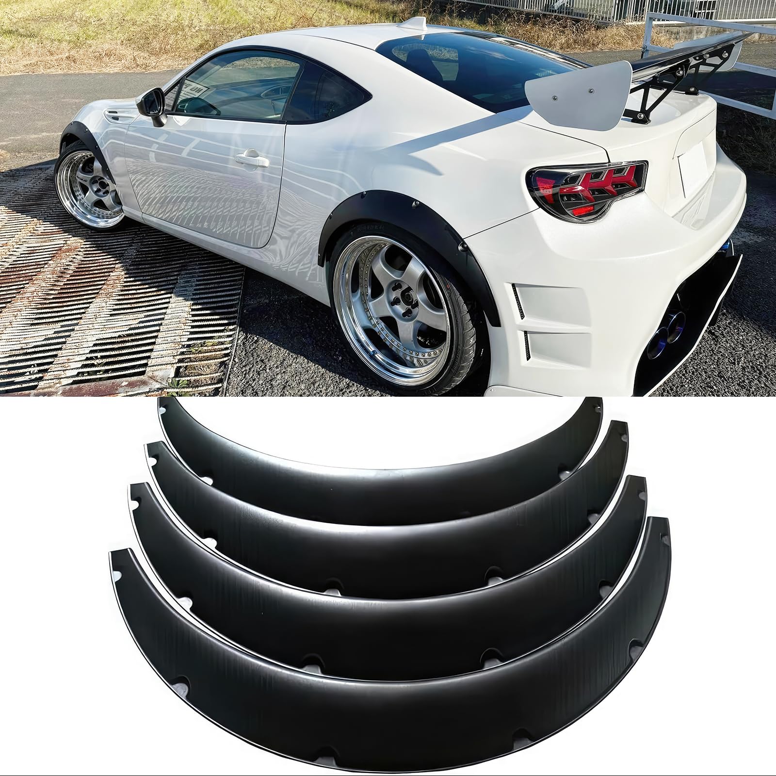 DREAMOTOR 4Pcs Schwarz Universal Auto Flexible Kotflügel Flares Radkästen 800mm PP Breitkörper Radkästen Rand Trim Protector DREAMOTOR 4Pcs Schwarz Universal Auto Flexible Kotflügel Flares Radkästen 800mm PP Breitkörper Radkästen Rand Trim Protector von DREAMOTOR