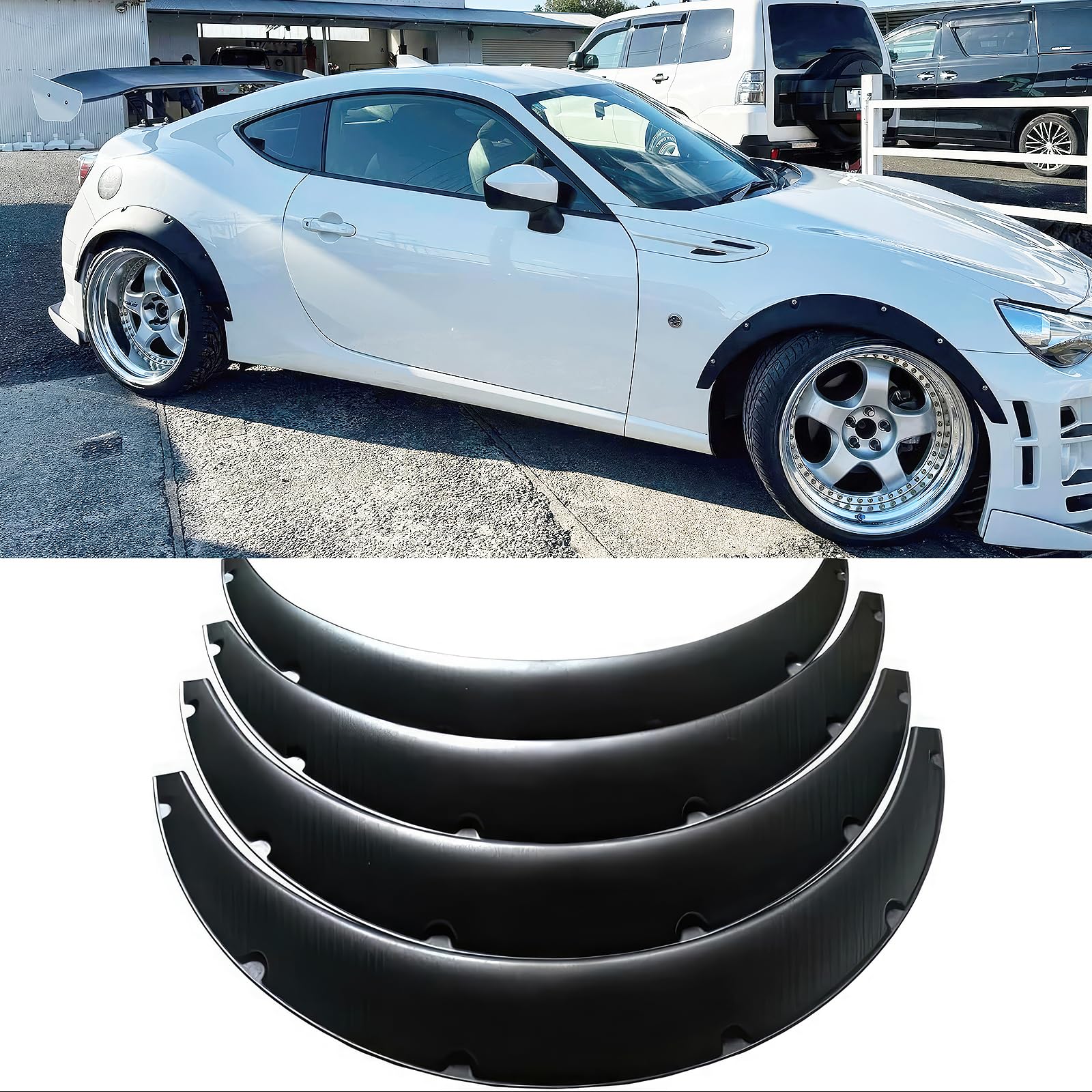DREAMOTOR 4Pcs Schwarz Universal Auto Flexible Kotflügel Flares Radkästen 890mm PP Breitkörper Radkästen Rand Trim Protector DREAMOTOR 4Pcs Schwarz Universal Auto Flexible Kotflügel Flares Radkästen 890mm PP Breitkörper Radkästen Rand Trim Protector von DREAMOTOR