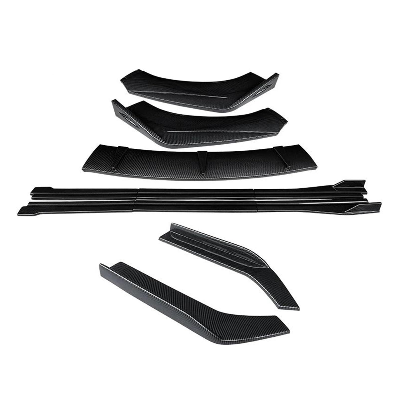 DREOW Seitenschweller Für VW Für Passat B7 2011-2015 Auto Vorderen Stoßfänger Lip Body Kit Kinn Spoiler Schutz Seite Röcke Extensions Hinten Wrap Winkel Auto Schweller (Farbe : Kohlefaser-Optik) von DREOW