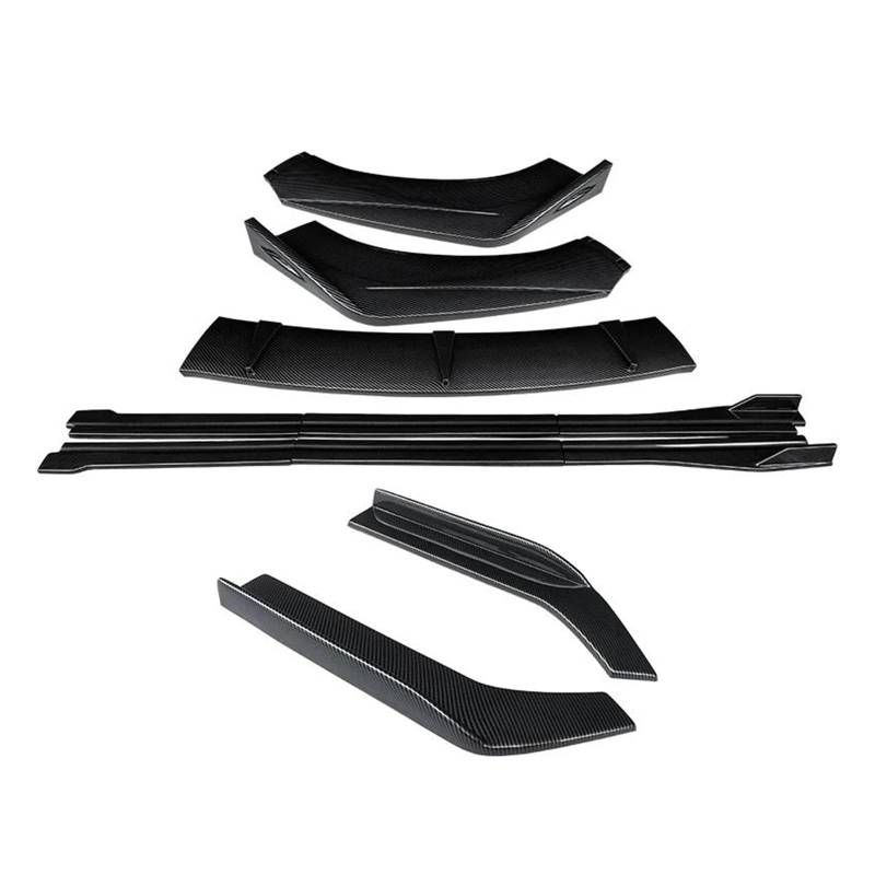 DREOW Seitenschweller Für VW Für Passat B7 2011-2015 Auto Vorderen Stoßfänger Lip Body Kit Kinn Spoiler Schutz Seite Röcke Extensions Hinten Wrap Winkel Auto Schweller (Farbe : Kohlefaser-Optik) von DREOW