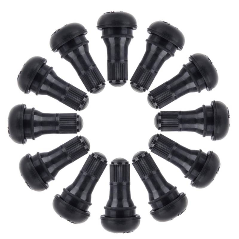 DRESSOOS 12er-Pack Tr-412 Gummireifen-stützen Für LKW Auto Schwarz Snap-in-stützen Hochtemperatur-messingkern von DRESSOOS