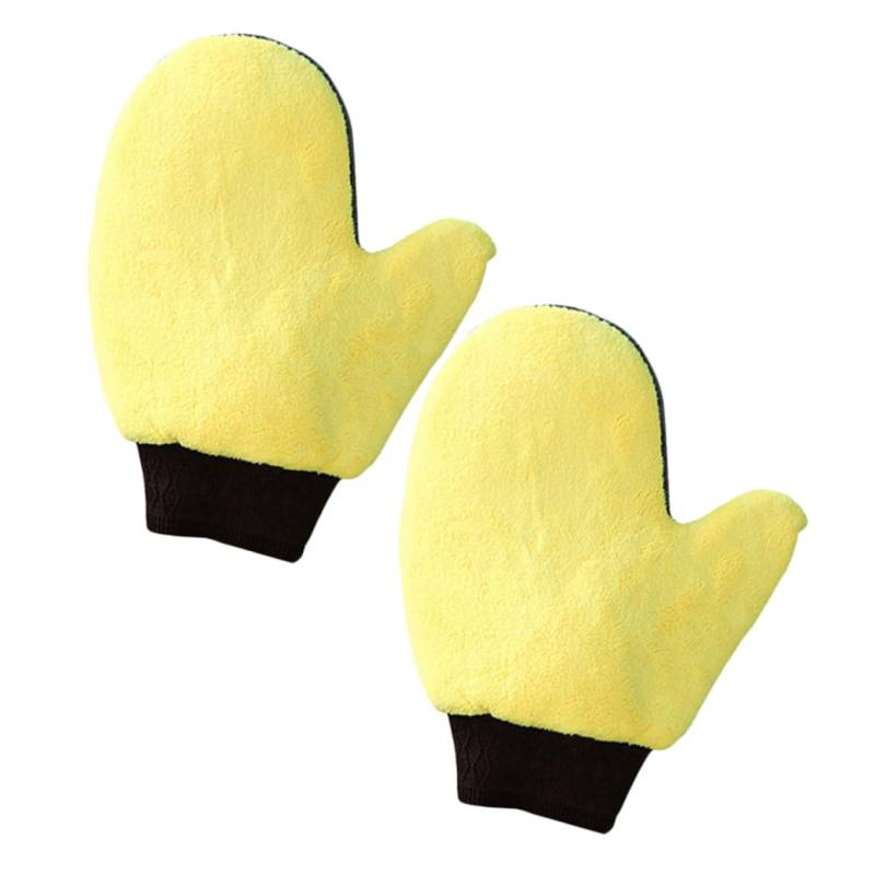 DRESSOOS 2st Autowaschhandschuhe Autoreinigung Fäustel Handschuhe Wasserdicht Autowaschwerkzeug Staubhandschuhe Für Die Hausreinigung Handschuhe Für Autos Autowaschset Korallenvlies von DRESSOOS