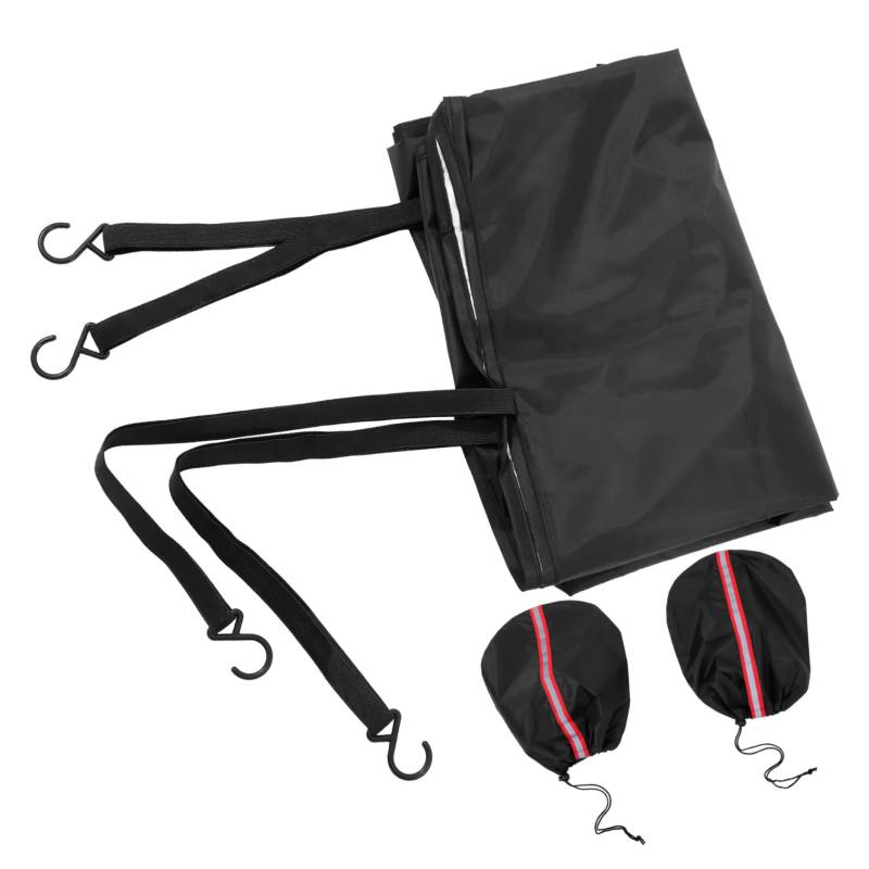 DRESSOOS 3-teiliges Windschutzscheiben-abdeckungsset Für Die Auto-windschutzscheibe Regensicheres Rückspiegel-Set 205 X 150 cm Schwarz Universell Passend Für Die Meisten von DRESSOOS
