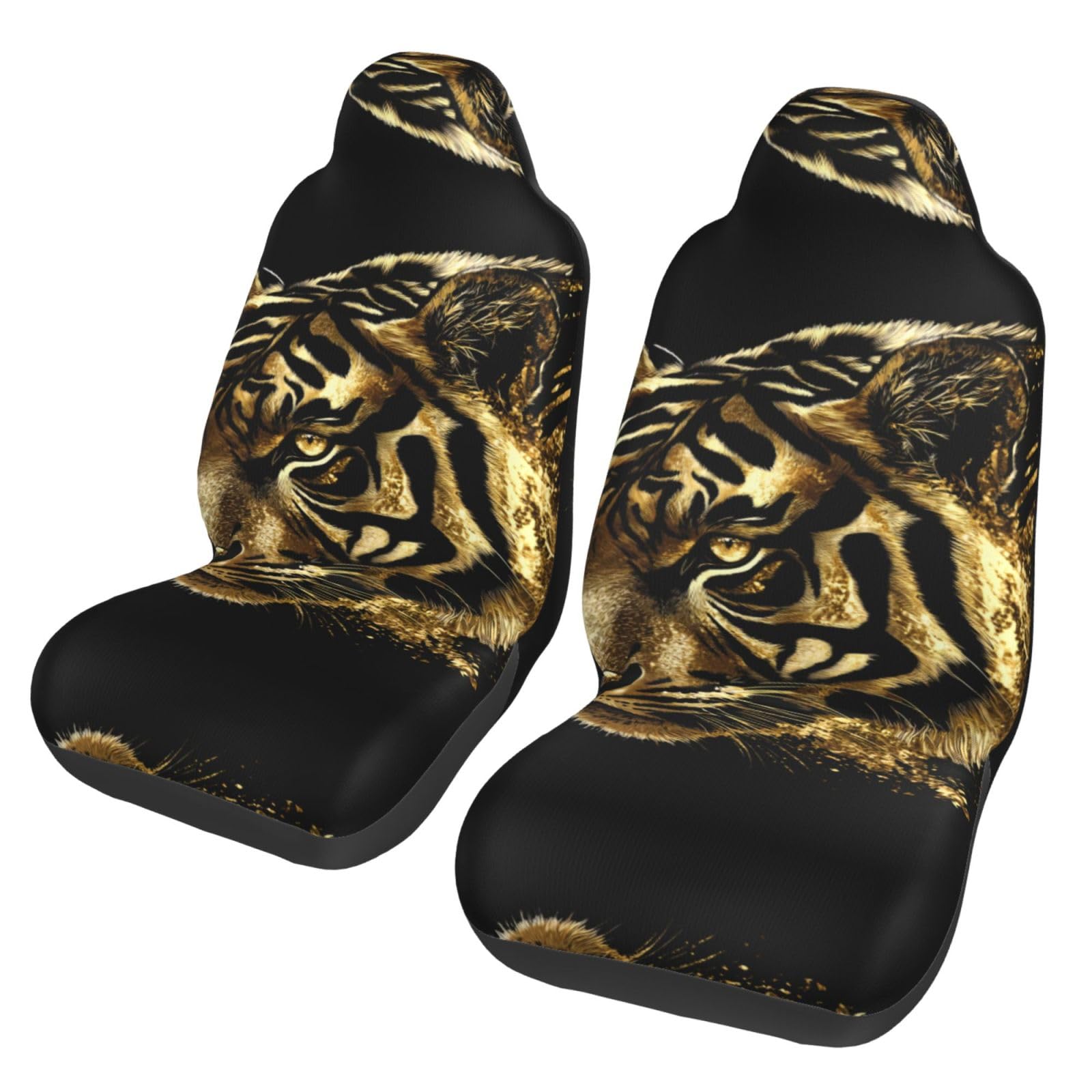 DRGFCXE Autositzbezüge mit goldenem Tigerkopf, 2 Stück, für alte Autositze, Renovierung, universal, elastisch, LKW, Autositzschoner DRGFCXE Autositzbezüge mit goldenem Tigerkopf, 2 Stück, für alte Autositze, Renovierung, universal, elastisch, LKW, Autositzschoner von DRGFCXE