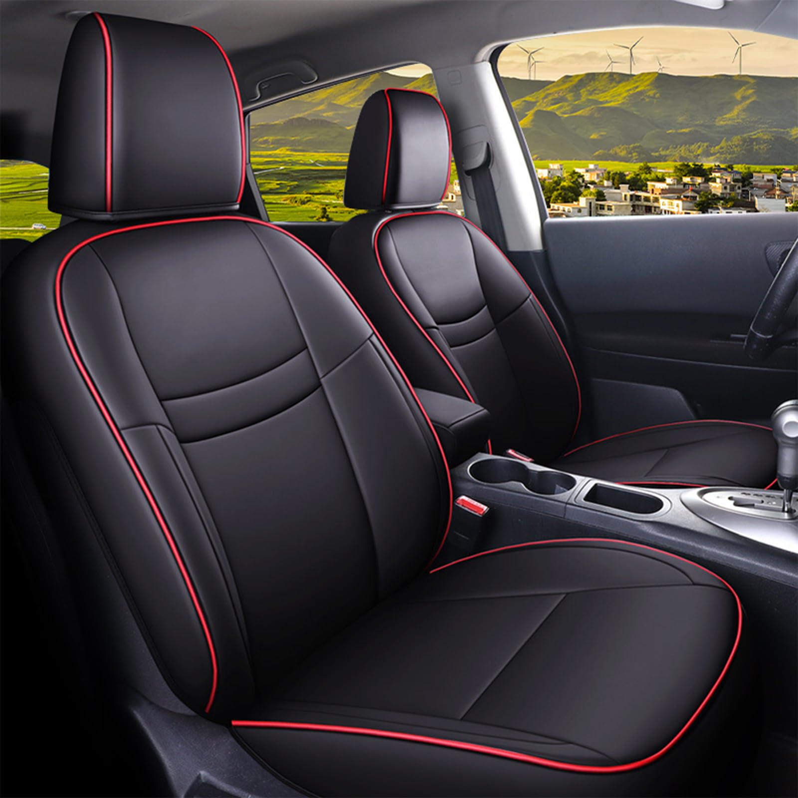 DRIVEMAX Maßgeschneiderte Sitzbezüge, kompatibel mit Nissan Qashqai 2016–2020, 5 Stück, dickes Leder-Sitzkissen, Vordersitzschutz, langlebig und weich DRIVEMAX Maßgeschneiderte Sitzbezüge, kompatibel mit Nissan Qashqai 2016–2020, 5 Stück, dickes Leder-Sitzkissen, Vordersitzschutz, langlebig und weich von DRIVEMAX