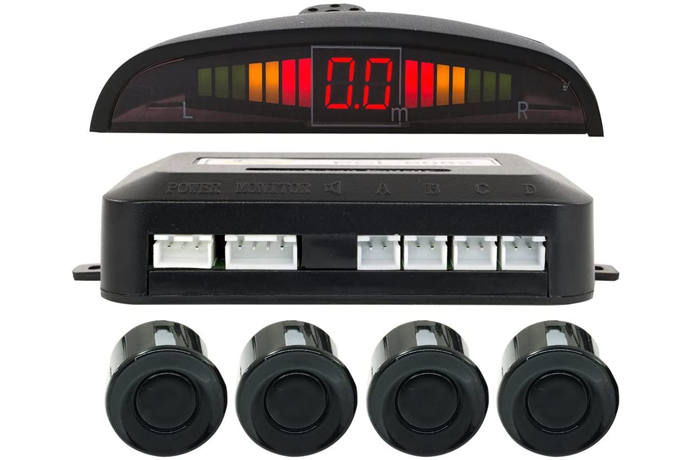 Kit 4 Sensoren Parkplatz schwarzen Display LED Buzzer akustisches DR pcl-6082 von DRIWEI