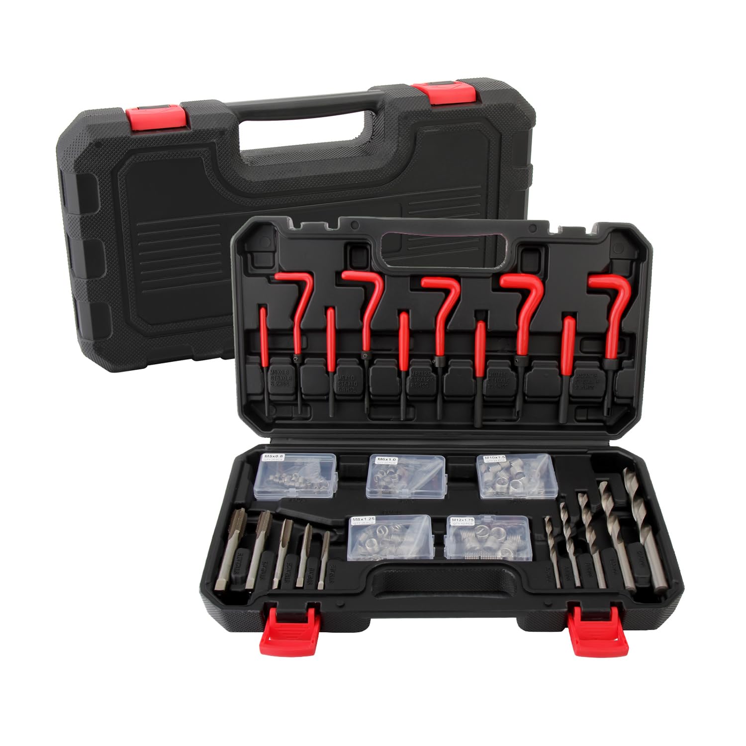 DROMEDARY 131pcs Gewindereparatur Gewinde Reparatur Satz Gewindereparatursatz mit M5 M6 M8 M10 M12 Gewindeeinsätze Gewindebohrer und Bohrer DROMEDARY 131pcs Gewindereparatur Gewinde Reparatur Satz Gewindereparatursatz mit M5 M6 M8 M10 M12 Gewindeeinsätze Gewindebohrer und Bohrer von DROMEDARY