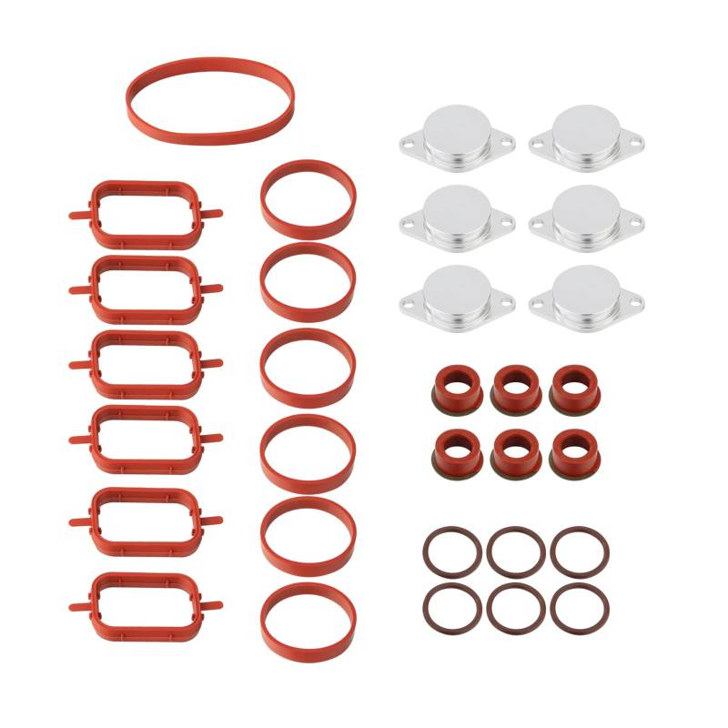 DROMEDARY 33mm Dichtungen der Ansaugbrücken，Ansaugbrücke Dichtungssatz，6 Drallklappen für 1er 3er 5er E87 E39 E46 E53 E90 E91 E60 X5 E70 11612246949 von DROMEDARY
