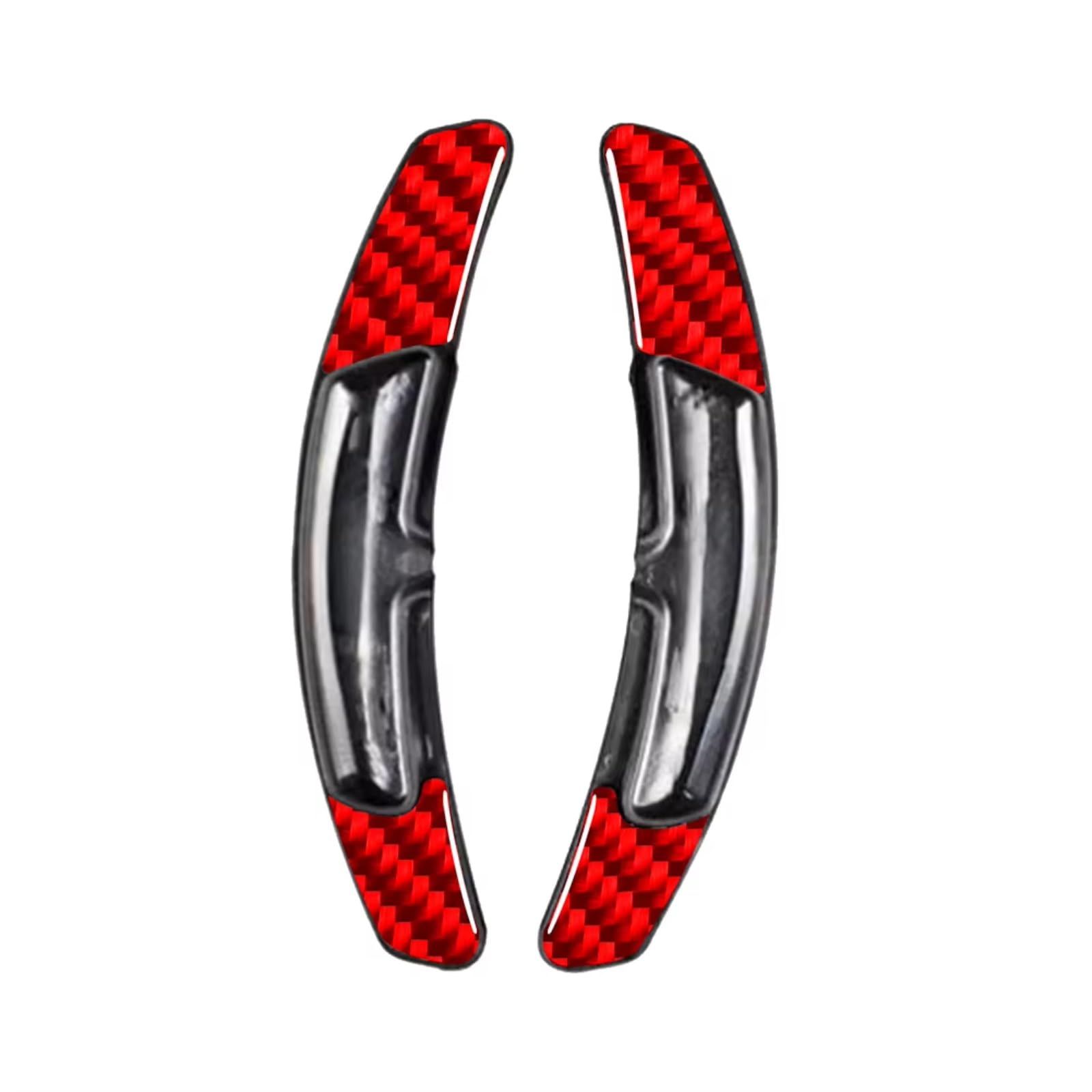 DRYIUBVF Lenkrad Schaltpaddel Kompatibel Mit Porsche Für Cayenne Für Coupé 718 Für Spyder 2020 2021 2022 2023 Auto-Styling-Lenkrad-Controller-Paddle-Verlängerungsschalthebel(Carbon Fiber Red) von DRYIUBVF