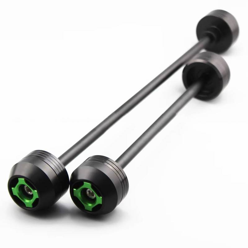 DRYIUBVF Sturzschutz Für ZX-6R 2023 Motorrad Crash Schutz Hinten Vorderachse Gabel Crash Sliders Schutz Rad Hub Motorrad Modifizierte Teile(Green) von DRYIUBVF