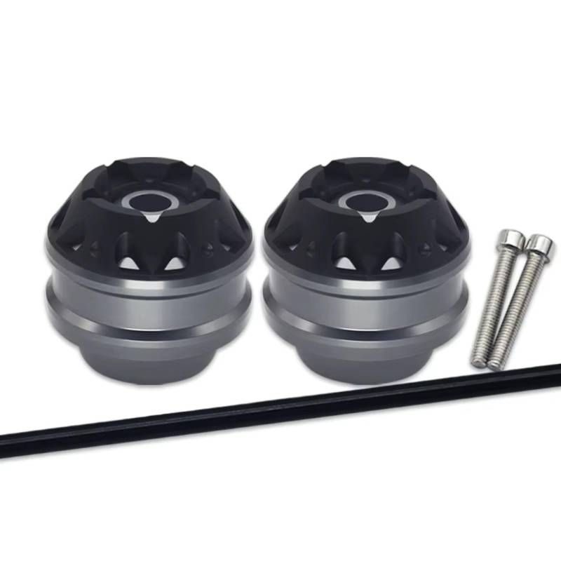 DRYIUBVF Sturzschutz Kompatibel Mit Ducati Für Monster 620 2002–2006 Für 695 2007–2008 Für 696 2008–2014 Teile Vorne Hinten Radkappe Motorrad Gabel Achse Sliders Crash Pad(Metallic,Front) von DRYIUBVF