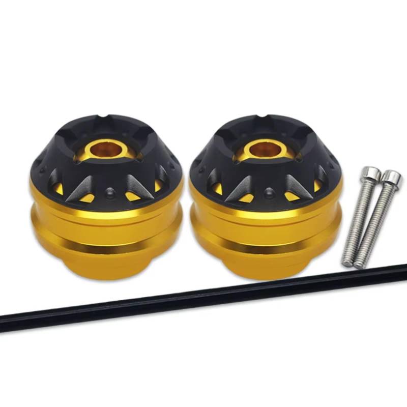 DRYIUBVF Sturzschutz Kompatibel Mit Ducati Für Monster 795 2012–2014 Für 796 2010–2016 Für 797 2017–2021 Teile Vorne Hinten Radkappe Motorrad Gabel Achse Sliders Crash Pad(Yellow,Front) von DRYIUBVF