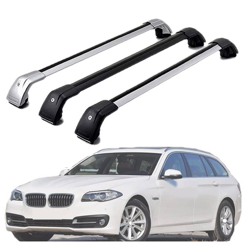 Dachträger für BMW 5-Series Touring Wagon Estate F11 2011-2017, Dachgepäckträger Fahrradträger Dachboxen Skihalter Querträger Zubehör,Silver von DRZTT