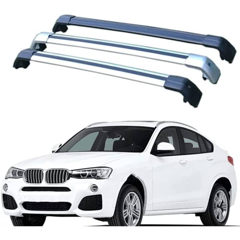 Dachträger für BMW X4 F26 2014 2015 2016 2019 G02, Dachgepäckträger Fahrradträger Dachboxen Skihalter Querträger Zubehör,Black-Silver von DRZTT
