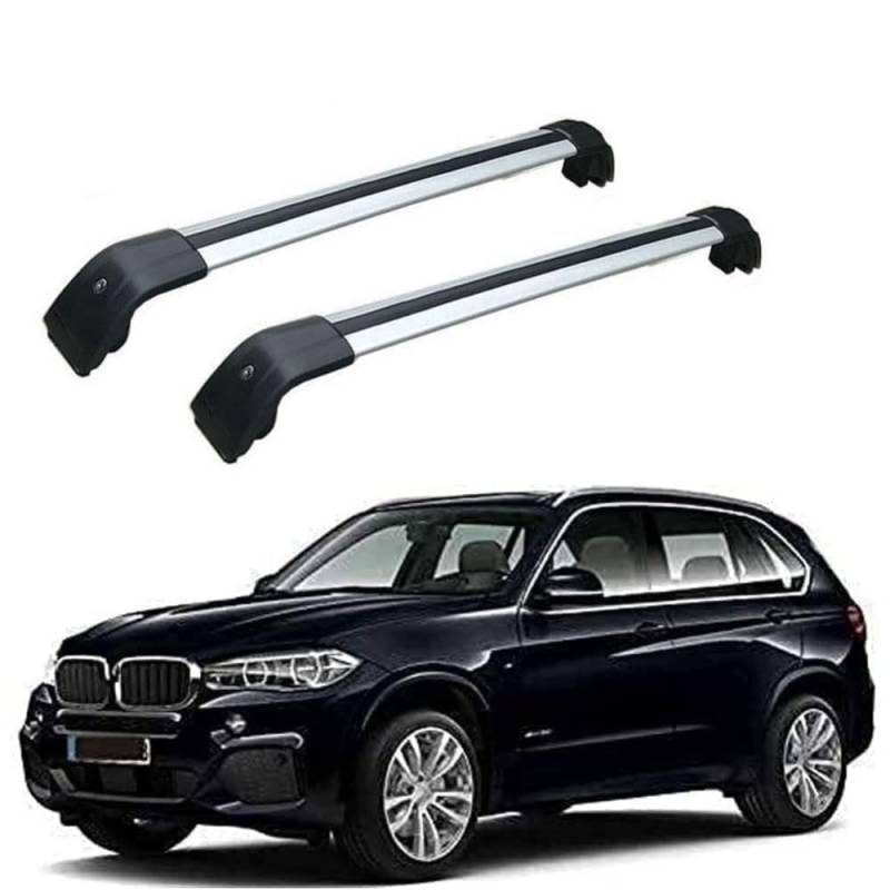Dachträger für BMW X5 F15 2014 2015 2016 2017 2018, Dachgepäckträger Fahrradträger Dachboxen Skihalter Querträger Zubehör,Black-Silver von DRZTT