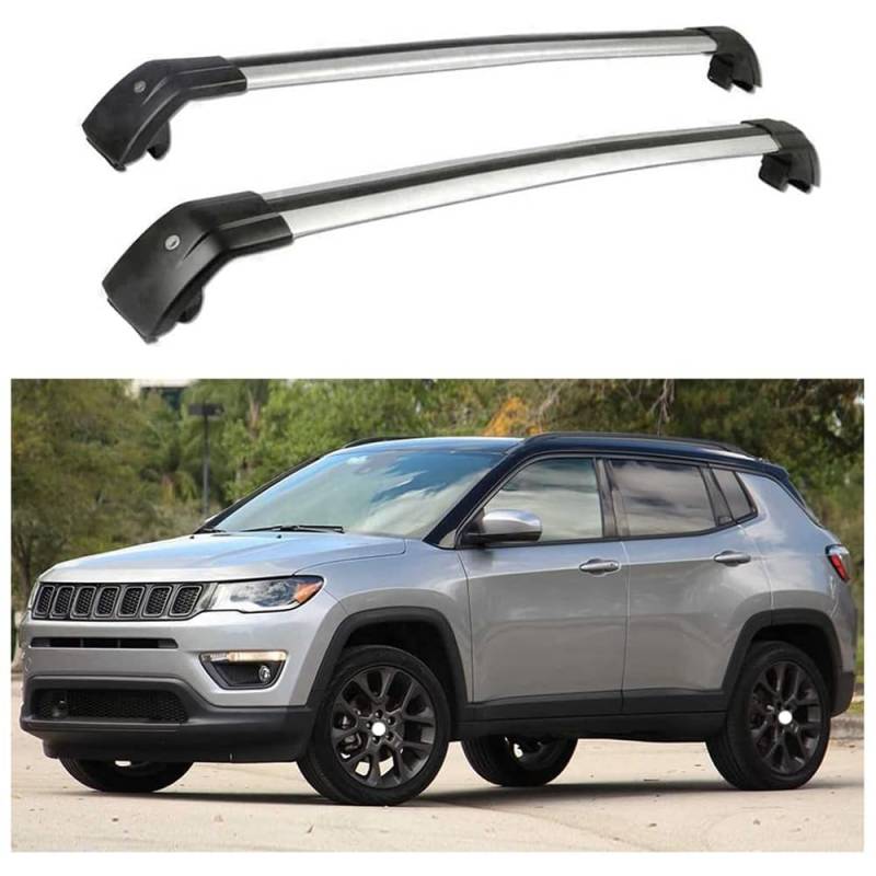 Dachträger für Jeep Compass 2017 2018 2019 2020 2021 2022 2023, Dachgepäckträger Fahrradträger Dachboxen Skihalter Querträger Zubehör,A von DRZTT