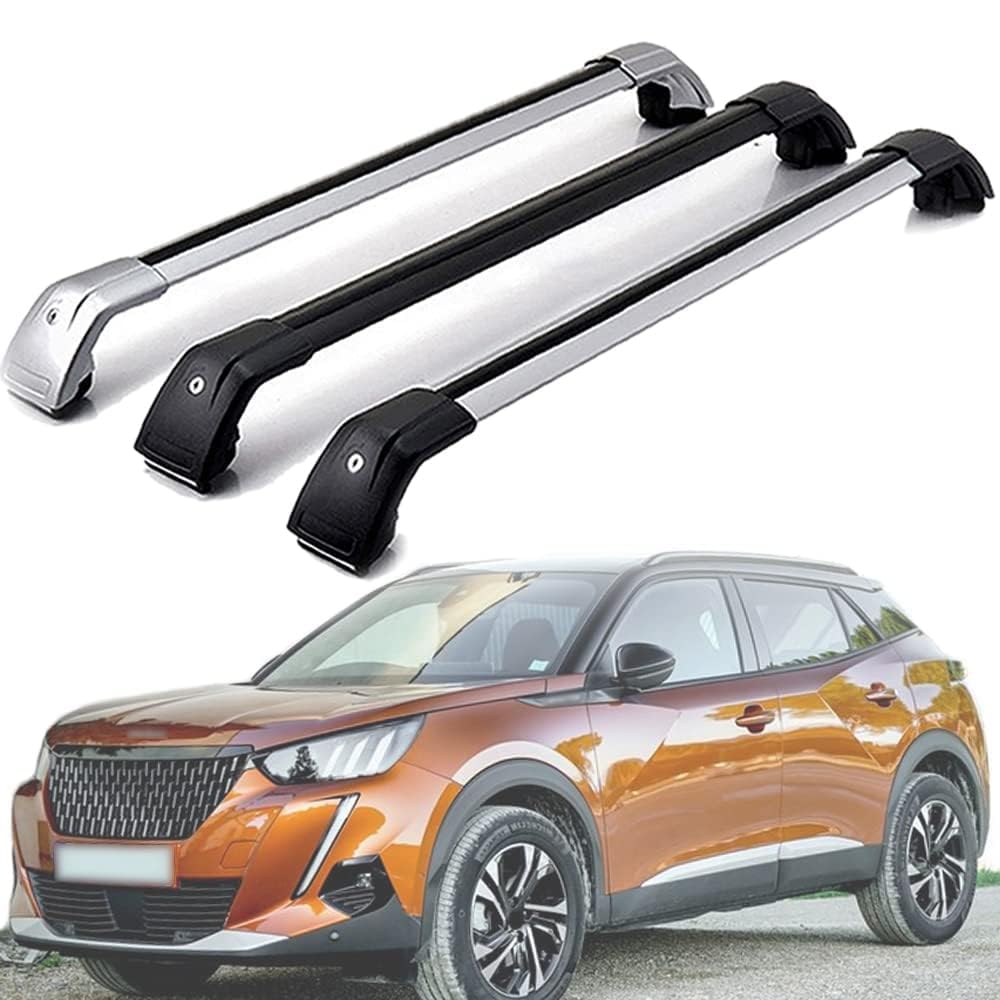 Dachträger für Peugeot 2008 SUV 2020-2023, Dachgepäckträger Fahrradträger Dachboxen Skihalter Querträger Zubehör,Silver Dachträger für Peugeot 2008 SUV 2020-2023, Dachgepäckträger Fahrradträger Dachboxen Skihalter Querträger Zubehör,Silver von DRZTT
