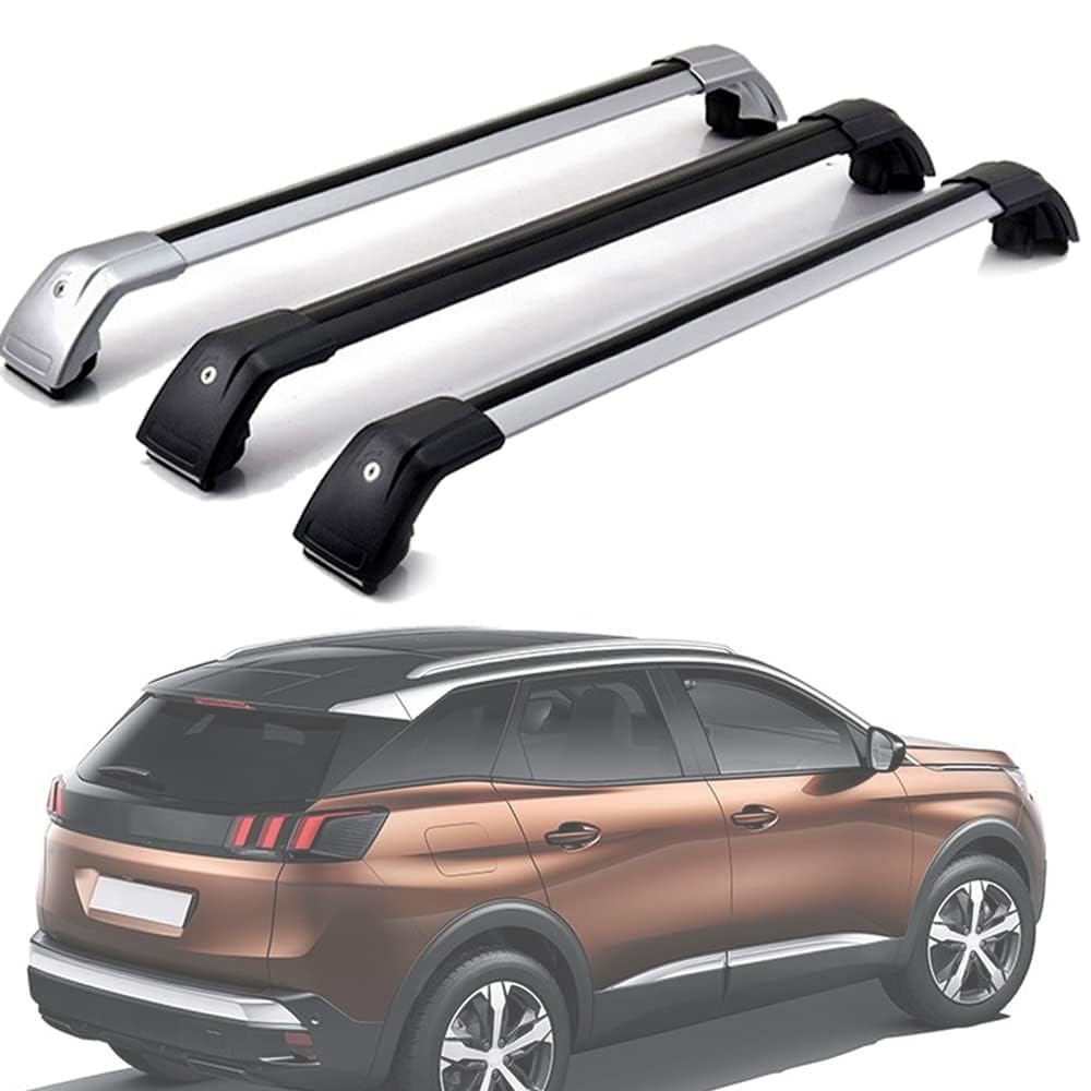 Dachträger für Peugeot 3008 2016-2021, Dachgepäckträger Fahrradträger Dachboxen Skihalter Querträger Zubehör,Silver Dachträger für Peugeot 3008 2016-2021, Dachgepäckträger Fahrradträger Dachboxen Skihalter Querträger Zubehör,Silver von DRZTT