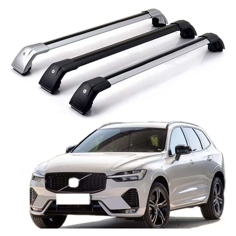 Dachträger für Volvo XC60 2008-2021, Dachgepäckträger Fahrradträger Dachboxen Skihalter Querträger Zubehör,Silver Dachträger für Volvo XC60 2008-2021, Dachgepäckträger Fahrradträger Dachboxen Skihalter Querträger Zubehör,Silver von DRZTT