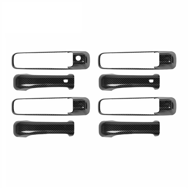 DSEQOPHH Außentürgriff Abdeckung Kompatibel Mit Dodge Für Ram 2010 2011 2012 2013 2014 2015 Autotürgriff-Dekorationsschalenabdeckung Aufkleber Autoaußenzubehör(Black Carbon Fiber) von DSEQOPHH