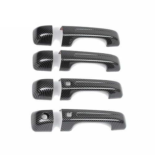 DSEQOPHH Außentürgriff Abdeckung Kompatibel Mit Dodge Für Ram 2018 2019 2020 2021 2022 Autotürgriffdekoration Schalenabdeckung Zieraufkleber Autoaußenzubehör(Black Carbon Fiber) von DSEQOPHH