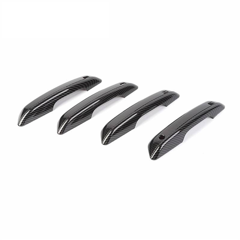 DSEQOPHH Außentürgriff Abdeckung Kompatibel Mit Jeep Für Grand Für Cherokee 2022 2023 2024 Autotürgriff Shell Dekoration Abdeckung Schutzaufkleber Außenzubehör(Black Carbon Fiber) von DSEQOPHH