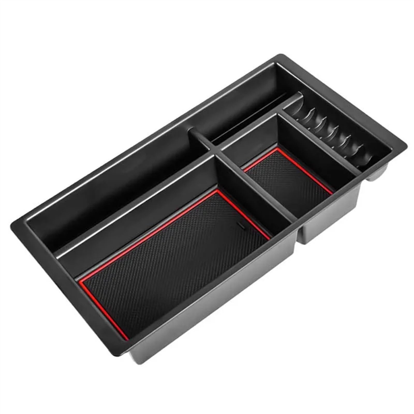 DSEQOPHH Mittelkonsole Ablageschale Kompatibel Mit GMC Für Sierra 2014 2015 2016 2017 2018 Aufbewahrungsbox Für Die Armlehne Im Auto Mittelkonsolenfach Organizer Innenausstattung(Red) von DSEQOPHH