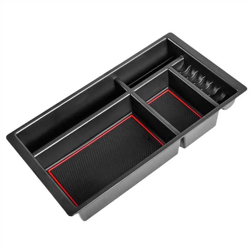DSEQOPHH Mittelkonsole Ablageschale Kompatibel Mit GMC Für Sierra 2014 2015 2016 2017 2018 Aufbewahrungsbox Für Die Armlehne Im Auto Mittelkonsolenfach Organizer Innenausstattung(Red) von DSEQOPHH