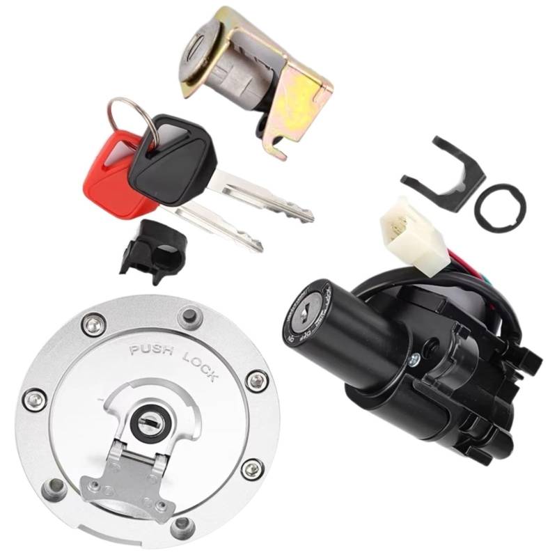 DSEQOPHH Tankdeckel Schalter Schlüssel Für CB600F 599 PC36 2004 2006 Für CB600F Für Hornet 600 PC36 2003-2006 Für CB1100SF X11 2000-2001 Für Tankdeckel Zündschloss Für Sitzschlossschlüssel von DSEQOPHH