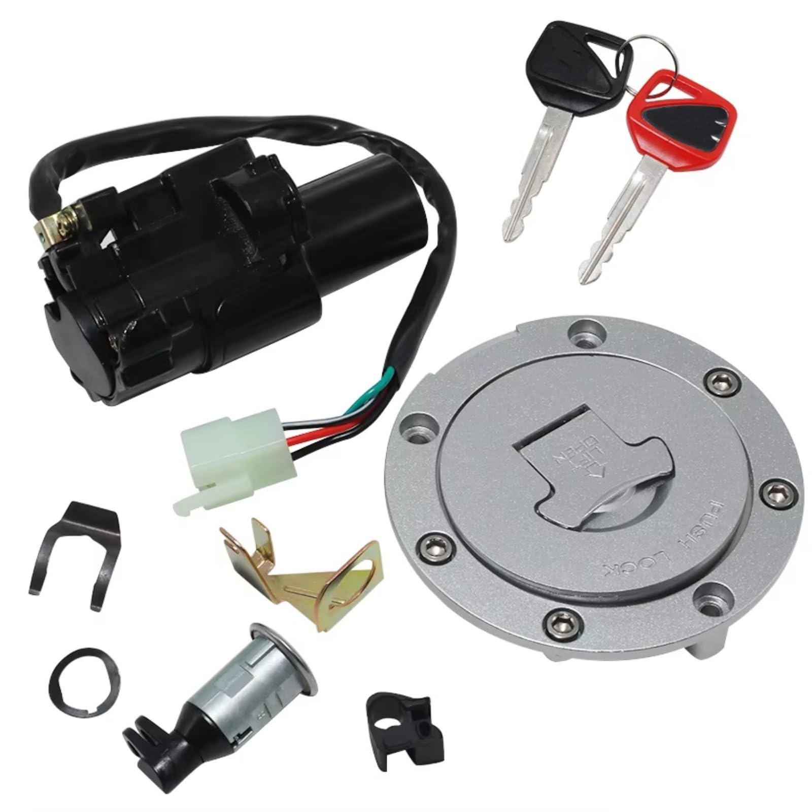 DSEQOPHH Tankdeckel Schalter Schlüssel Für CBR900RR Für CBR929 2000-2001 Für CBR900RR Für CBR954 2002-2003 Für CBR1100XX 1999-2006 Für Gas Zündschloss Schloss Mit Schlüssel Kit DSEQOPHH Tankdeckel Schalter Schlüssel Für CBR900RR Für CBR929 2000-2001 Für CBR900RR Für CBR954 2002-2003 Für CBR1100XX 1999-2006 Für Gas Zündschloss Schloss Mit Schlüssel Kit von DSEQOPHH