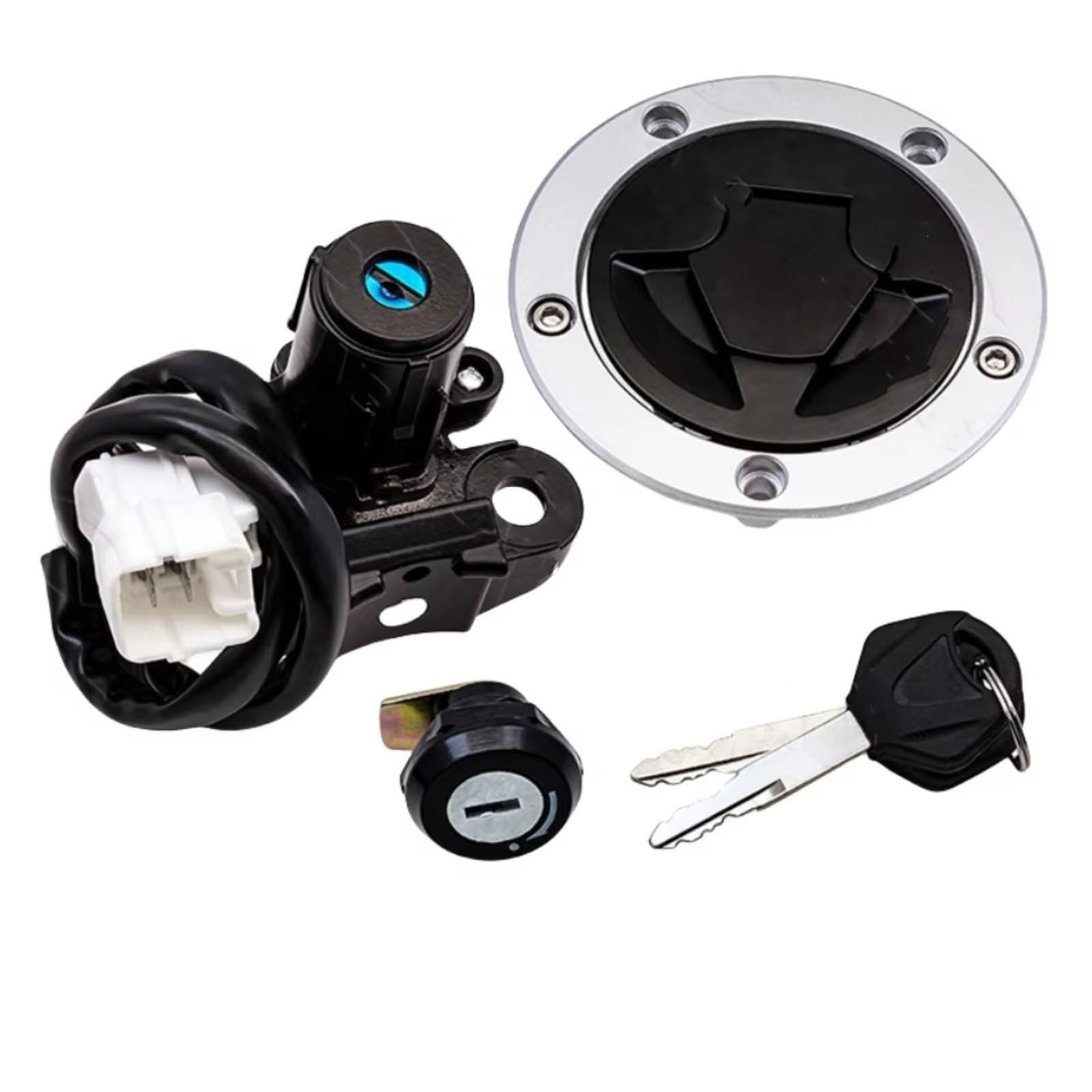 DSEQOPHH Tankdeckel Schalter Schlüssel Kompatibel Mit Für EN650 2014–2022 Motorrad-Zündschloss Mit Schlüssel-Set Elektrische Türschlösser 4 Drähte Zubehör DSEQOPHH Tankdeckel Schalter Schlüssel Kompatibel Mit Für EN650 2014–2022 Motorrad-Zündschloss Mit Schlüssel-Set Elektrische Türschlösser 4 Drähte Zubehör von DSEQOPHH