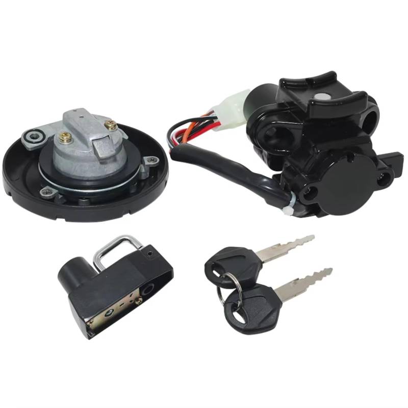 DSEQOPHH Tankdeckel Schalter Schlüssel Kompatibel Mit Für KLX250S 2009–2014 Für KLX250SF 2009–2010 Motorradkappe Für Sitzschloss-Zündschalter Mit Schlüsselsatz von DSEQOPHH