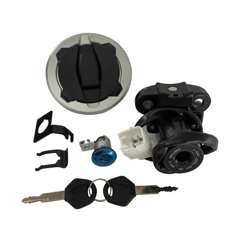 DSEQOPHH Tankdeckel Schalter Schlüssel Kompatibel Mit Für Ninja 650 Für Z650 Für EX650 2017–2024 Motorrad-Zündschalter, Gas Benzin Tankdeckel-Abdeckung Für Sitzschloss von DSEQOPHH