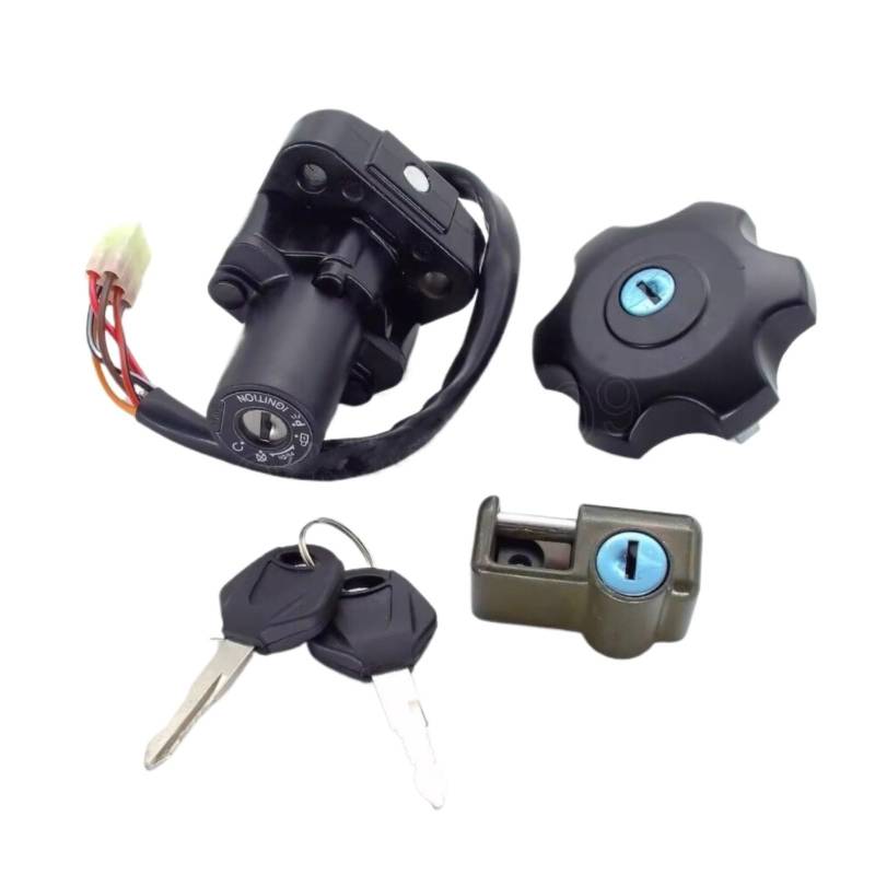 DSEQOPHH Tankdeckel Schalter Schlüssel Kompatibel Mit Suzuki Für DR650S Für DR650SE 1998-2022 Tankdeckel Zündschloss Für Sitz Schloss Set Motorrad Zubehör von DSEQOPHH
