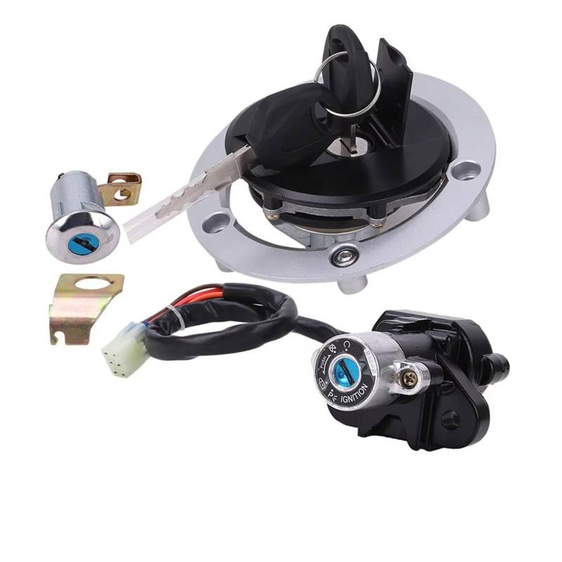 DSEQOPHH Tankdeckel Schalter Schlüssel Kompatibel Mit Suzuki Für GSX600 Für R600 Für 750 Für R1000 2006–2018 Motorrad-Zündschalter Und Tankdeckel-Schlossschlüssel-Set von DSEQOPHH