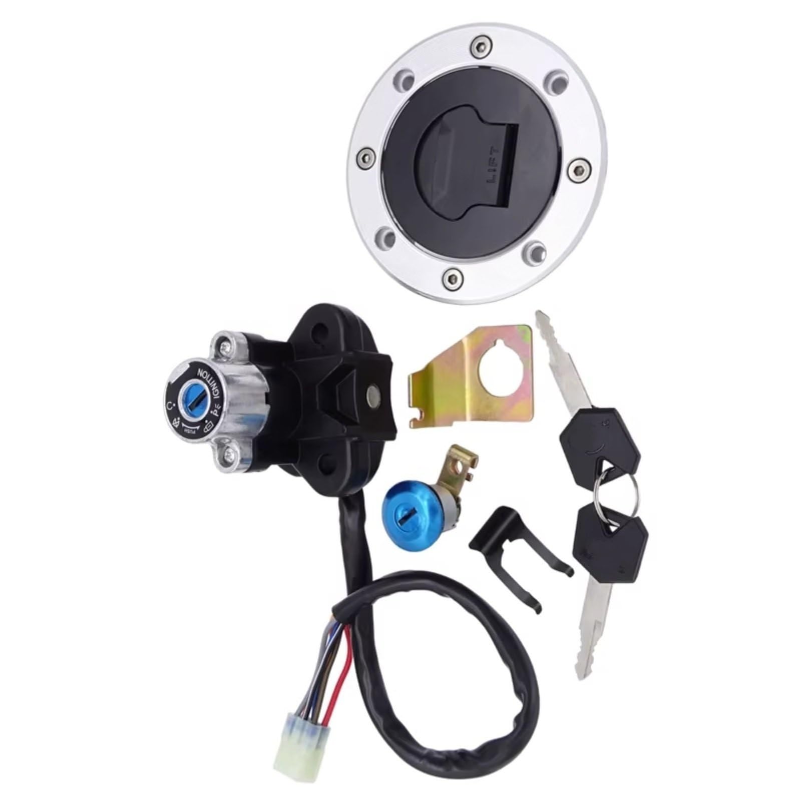 DSEQOPHH Tankdeckel Schalter Schlüssel Kompatibel Mit Suzuki Für GSXR1000 2003–2015 Für GSX650 2008–2011 Motorrad-Schlossset Zündschalter Für Tankdeckel-Abdeckung Sperrschlüssel-Set DSEQOPHH Tankdeckel Schalter Schlüssel Kompatibel Mit Suzuki Für GSXR1000 2003–2015 Für GSX650 2008–2011 Motorrad-Schlossset Zündschalter Für Tankdeckel-Abdeckung Sperrschlüssel-Set von DSEQOPHH