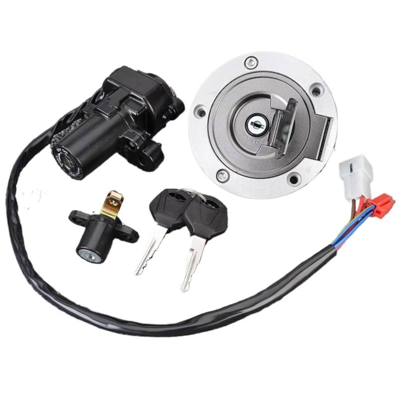 DSEQOPHH Tankdeckel Schalter Schlüssel Kompatibel Mit Yamaha Für FZ09 2014 2015 2016 Für FZ07 2015 2016 Motorrad-Zündschalter Für Sitzschloss Motorradzubehör von DSEQOPHH
