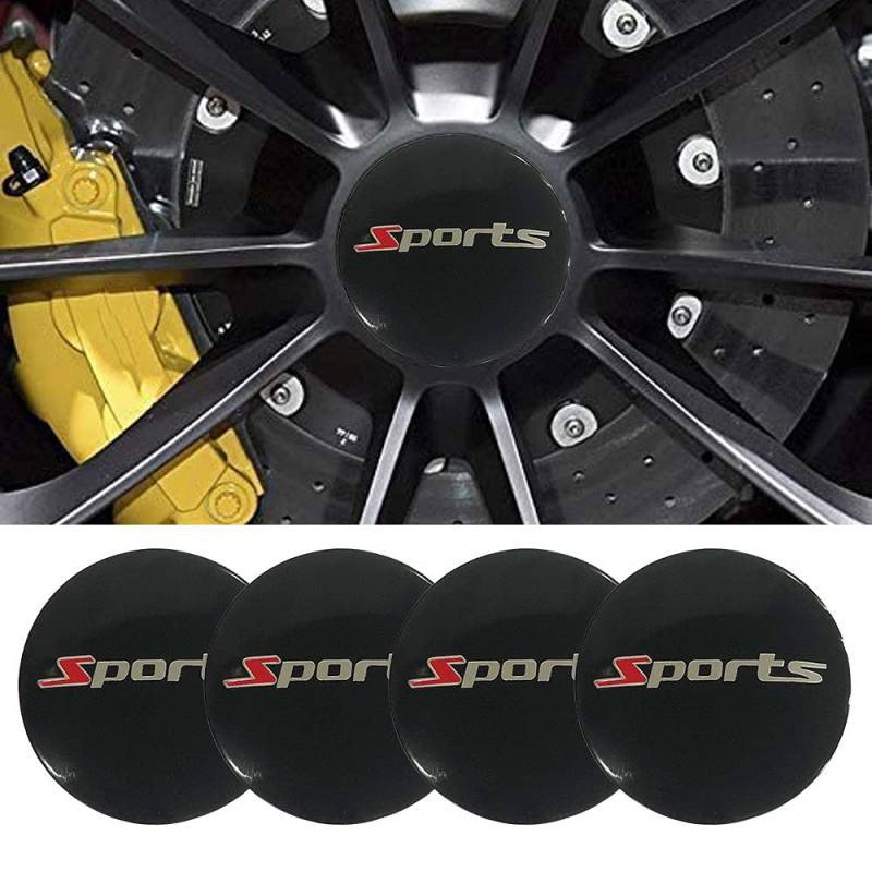 4pcs 56MM 2,2 ' 'Auto-Logo-Aufkleber mit Räderabdeckung mit zentraler Abdeckung ABS-Material (fit Sports) von DSFG