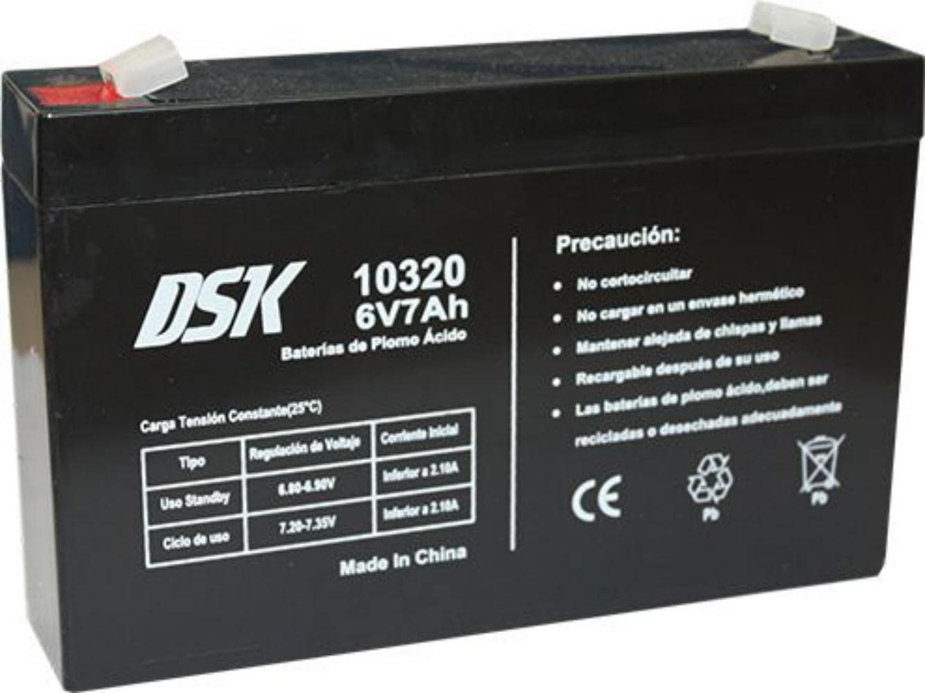 DSK 10320 - Versiegelte wiederaufladbare AGM-Bleibatterie 6V mit 7Ah. Ideal für Auto- und Elektromotorräder für Kinder, Motorroller, USV-Systeme, Sicherheits- und Kommunikationssysteme… DSK 10320 - Versiegelte wiederaufladbare AGM-Bleibatterie 6V mit 7Ah. Ideal für Auto- und Elektromotorräder für Kinder, Motorroller, USV-Systeme, Sicherheits- und Kommunikationssysteme… von DSK
