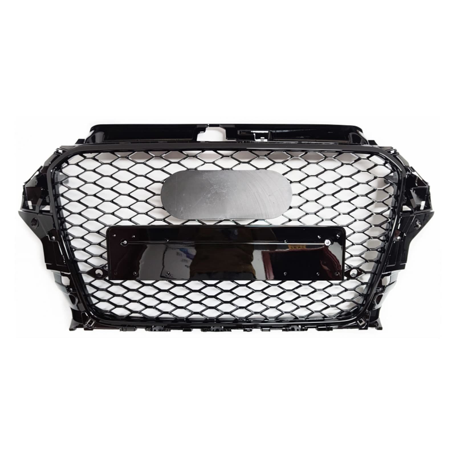 Auto-Frontstoßstangengrill, Mittelgrill, kompatibel mit A3/S3 8V 2014 2015 2016 (Umrüstung kompatibel mit RS3-Stil), Auto-Frontstoßstangengrill(Chrome Emblem) von DSPLJQRYX