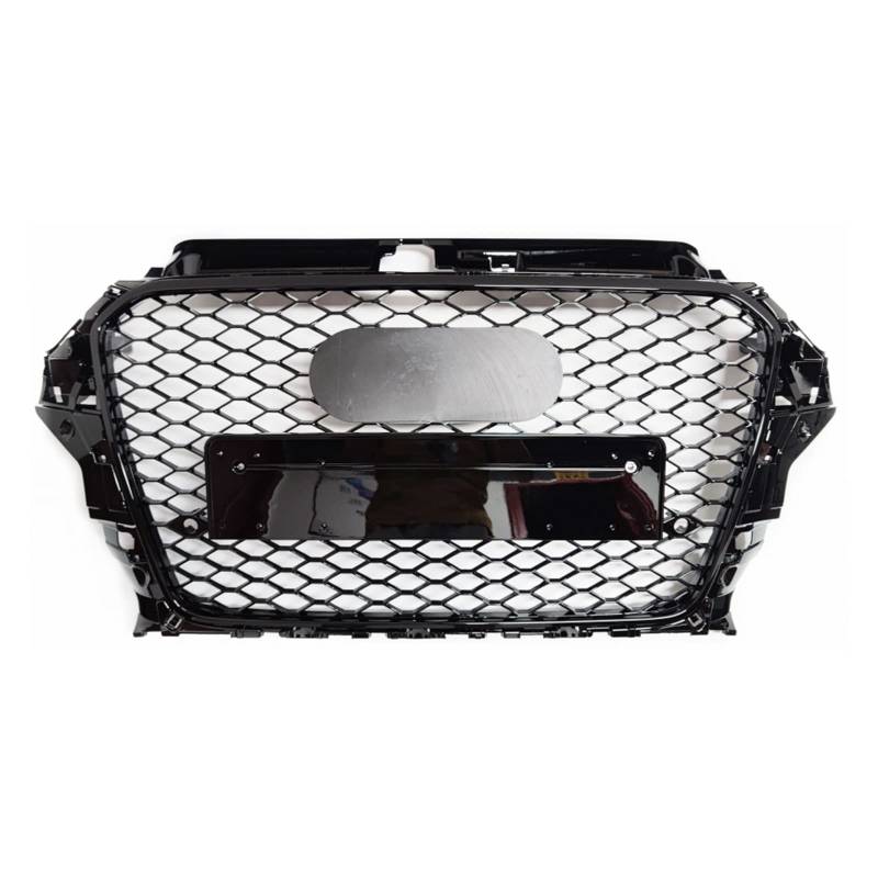 Auto-Frontstoßstangengrill, Mittelgrill, kompatibel mit A3/S3 8V 2014 2015 2016 (Umrüstung kompatibel mit RS3-Stil), Auto-Frontstoßstangengrill(Chrome Emblem) von DSPLJQRYX