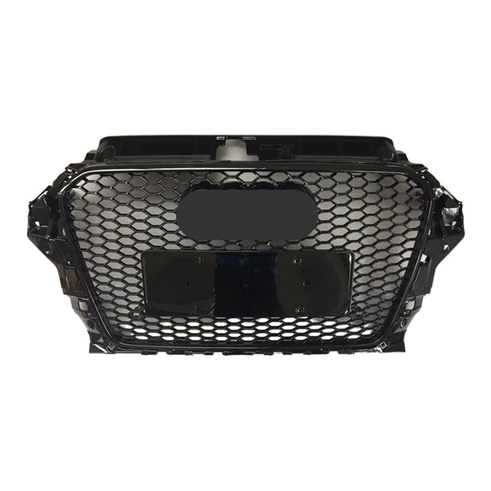 Auto-Frontstoßstangengrill, Mittelgrill, kompatibel mit A3/S3 8V 2014 2015 2016 (Umrüstung kompatibel mit RS3-Stil), Auto-Frontstoßstangengrill(with Chrome Emblem) von DSPLJQRYX
