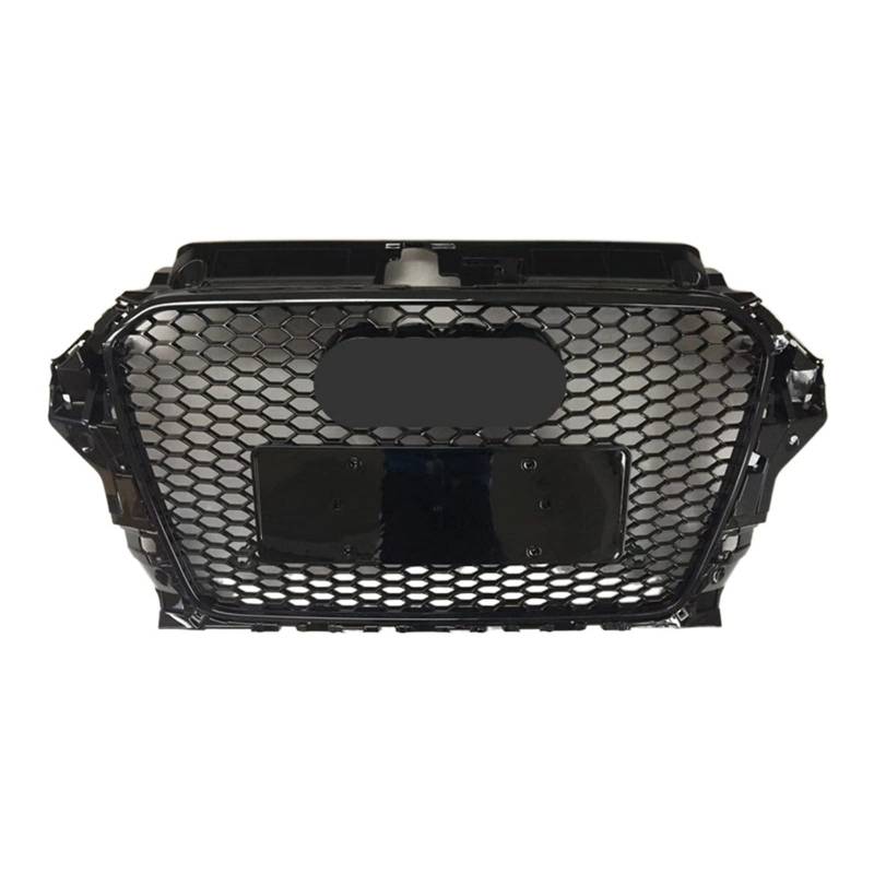 Auto-Frontstoßstangengrill, Mittelgrill, kompatibel mit A3/S3 8V 2014 2015 2016 (Umrüstung kompatibel mit RS3-Stil), Auto-Frontstoßstangengrill(with Chrome Emblem) von DSPLJQRYX