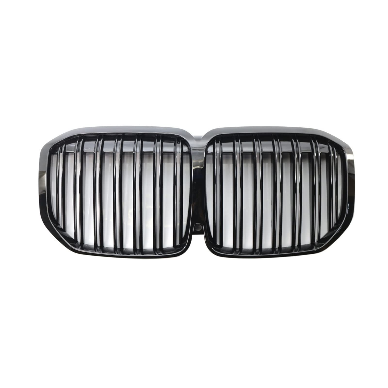 Frontnierengitter Renngrill Glänzend Schwarz M Power Performance Kompatibel Mit BMW X7 G07 2019 2020 2021 Autozubehör(Glossy Black Dual) von DSPLJQRYX