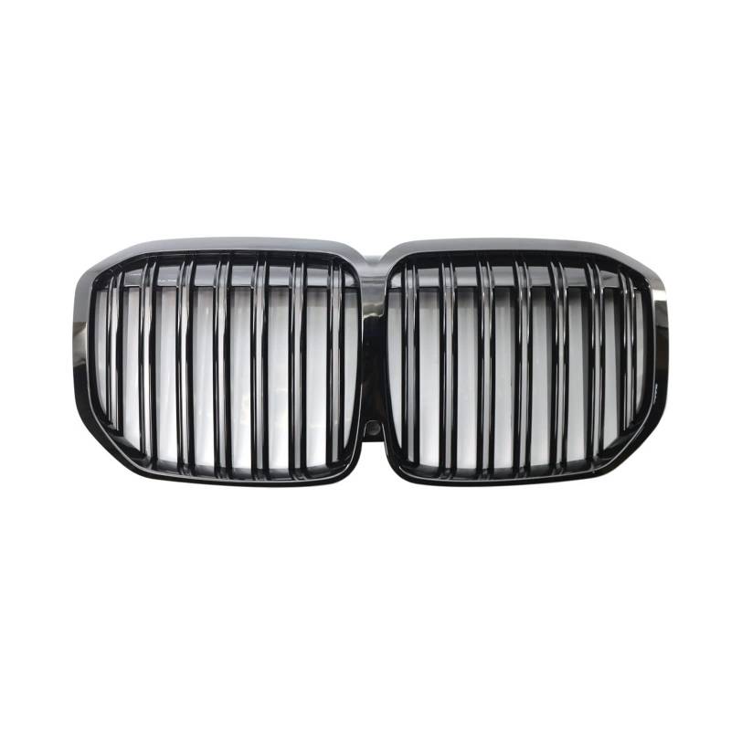 Frontnierengitter Renngrill Glänzend Schwarz M Power Performance Kompatibel Mit BMW X7 G07 2019 2020 2021 Autozubehör(Glossy Black Dual) von DSPLJQRYX