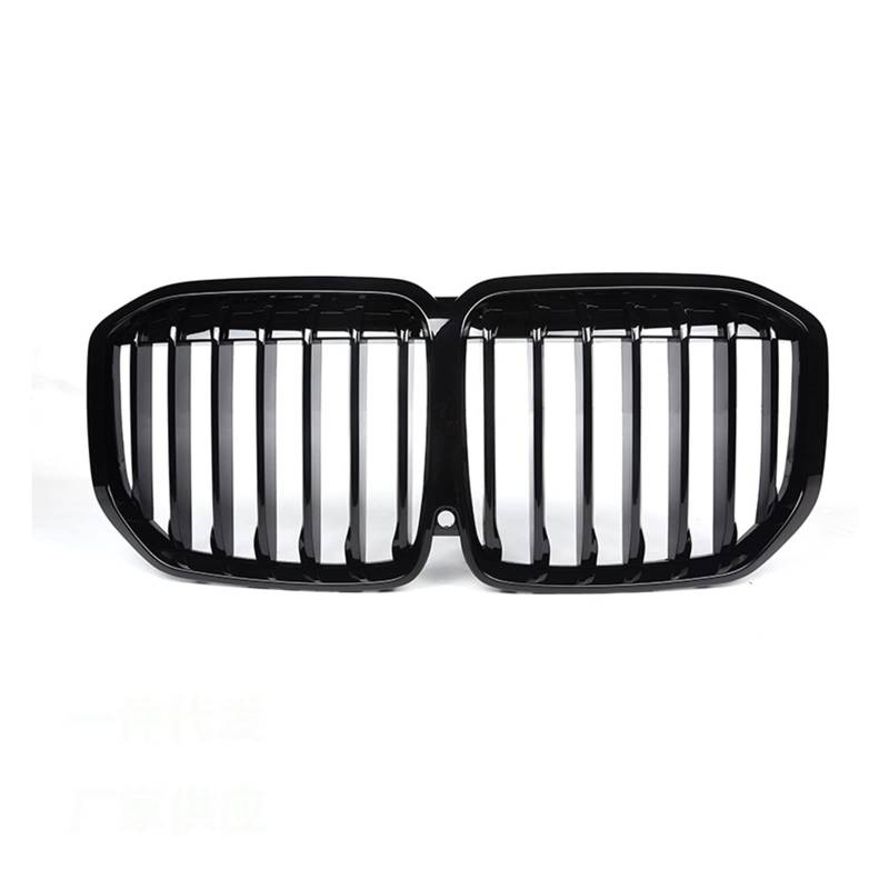 Frontnierengitter Renngrill Glänzend Schwarz M Power Performance Kompatibel Mit BMW X7 G07 2019 2020 2021 Autozubehör(Glossy Black Single) von DSPLJQRYX