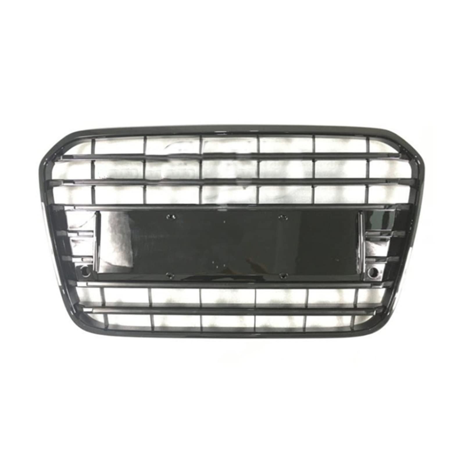 Kompatibel mit A6/S6 C7 2012–2015, Auto-Frontstoßstange, schwarzer Kühlergrill, Mittelgrill (kompatibel mit Typ S6), Auto-Styling-Zubehör(Chrome Emblem) von DSPLJQRYX